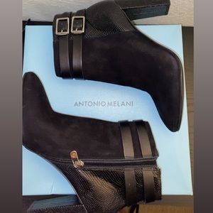 ANTONIO MELANI DOUBLE BUCKLE DRESS BOOTIES
